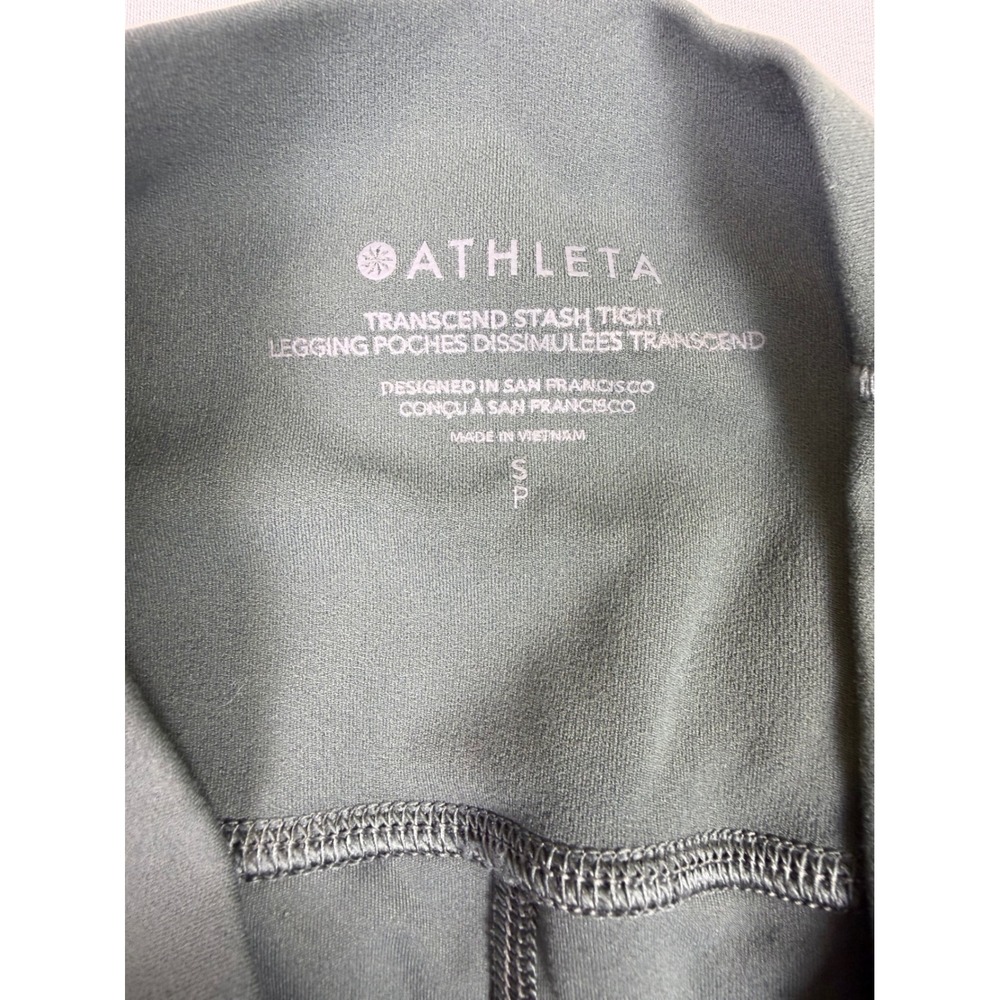 Athleta Transcend Stash Tight Leggings Sage Green/Gray High Rise Small - Picture 4 of 7